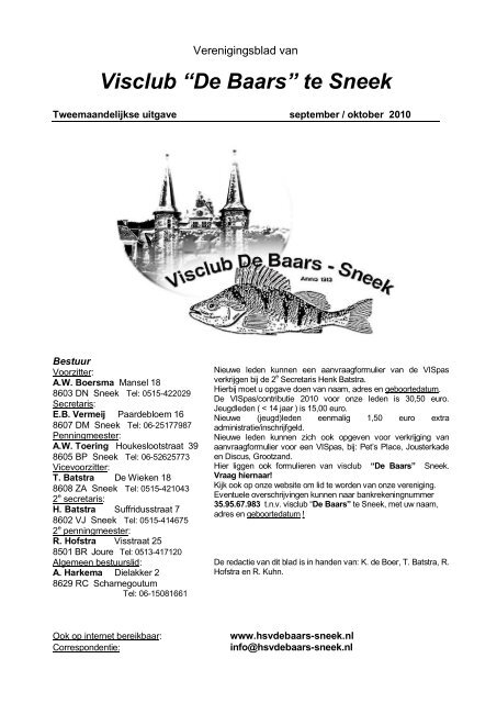 Verenigingsblad van - HSV de Baars Sneek