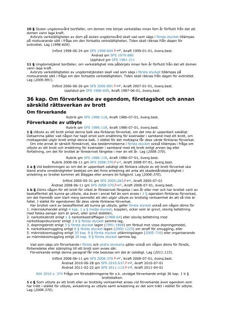 Brottsbalk (1962:700) FÖRSTA AVDELNINGEN - LOTIN