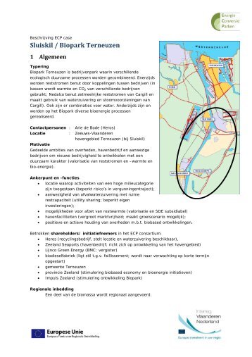 Broeze, J. (2012) casebeschrijving ECP case Sluiskil - Bio-based.nl