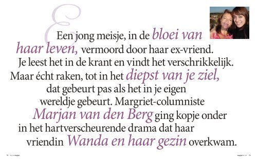 Nadine in de laatste Margriet van het jaar - Nadine Foundation