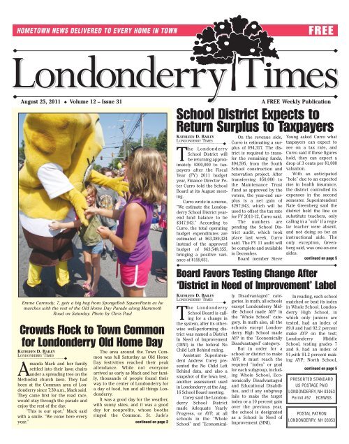 Londonderry Times 8/25/11 - Nutfield Publishing, LLC