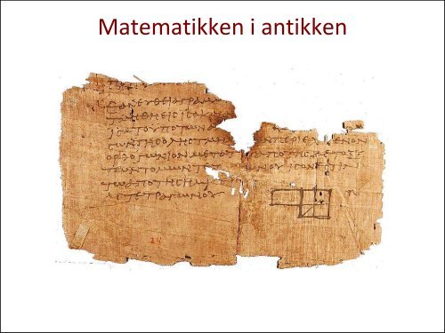 Forelæsnings-slides - Matematik: Videnskaben om det uendelige