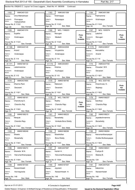 Electoral Roll - 2013 - Office of the Chief Electoral Officer