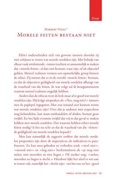 Morele feiten bestaan niet - Twijfel