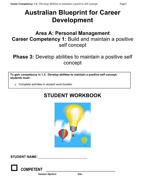 Area A 1.3 workbook - Blueprint - Australian Blueprint for Career ...