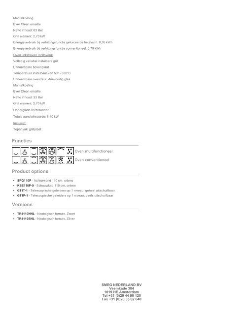 PDF productinformatie - Smeg