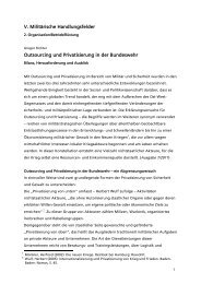 Outsourcing und Privatisierung in der Bundeswehr