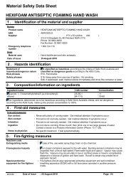 Material Safety Data Sheet HEXIFOAM ANTISEPTIC FOAMING ...