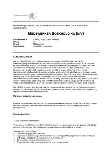 MEDEWERKER BOEKHOUDING (M/V) - Cultuurjobs
