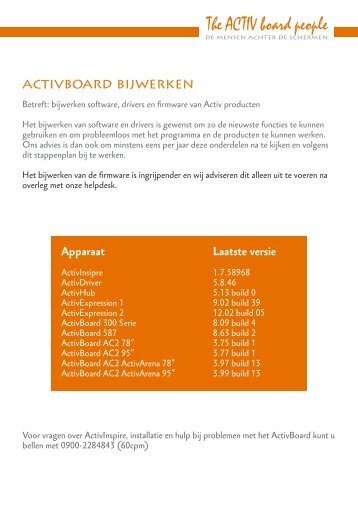 Download hier de handleiding voor het bijwerken van Activ producten.