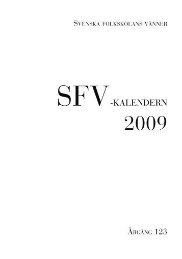 SFV-KALENDERN - Svenska folkskolans vänner