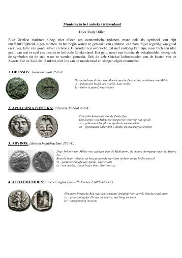 Muntslag in het antieke Griekenland - Numismatica Herentals