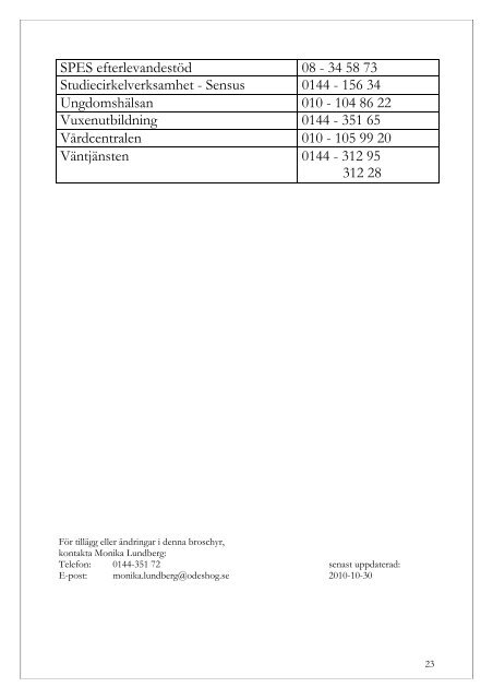 Informationsguide - Stöd vid psykisk ohälsa - Ödeshögs kommun