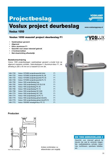 Projectbeslag voor utiliteits- en woningbouw - Voskamp Groep