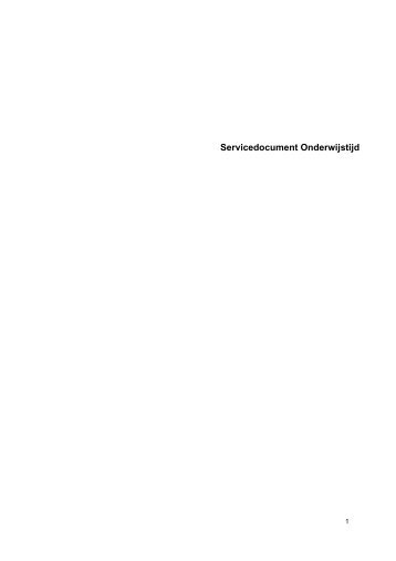 Servicedocument Onderwijstijd - MBO Raad