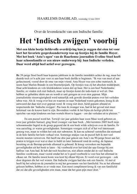 Het 'Indisch zwijgen' voorbij - Eveline Stoel