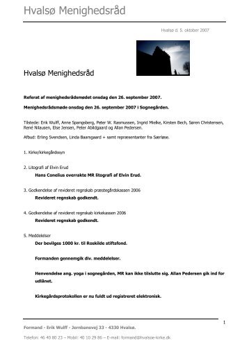 Hvalsø Menighedsråd - Hvalsø & Særløse kirker og kirkegårde