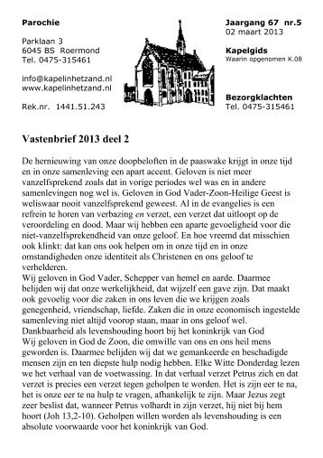 Vastenbrief 2013 deel 2