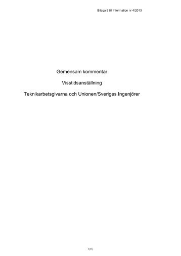 Gemensam kommentar visstidsanställning Unionen/Sveriges ...