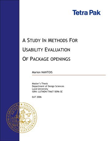 a study in methods for usability evaluation of package openings