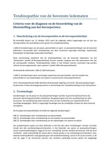 Tendinopathie van de bovenste ledematen