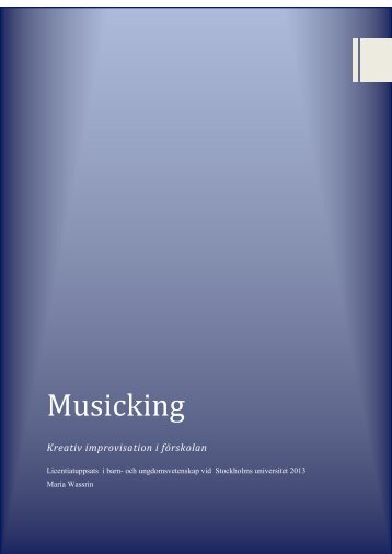 Musicking - och ungdomsvetenskapliga institutionen, BUV ...