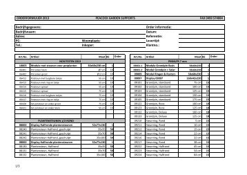 Bestelformulier Nederlands 2013. - Peacock Garden Supports