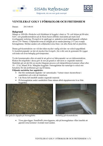 Ventilerat golv i förskolor och fritidshem - SISAB