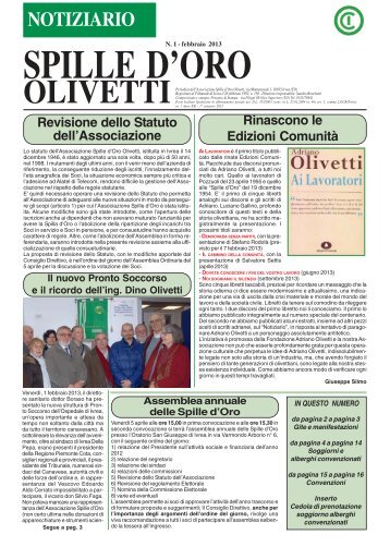 n. 1 2013 - Associazione Spille d'Oro Olivetti