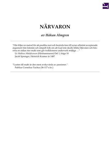 Närvaron - En roman av Håkan Almgren - Skrivbordskonstruktioner