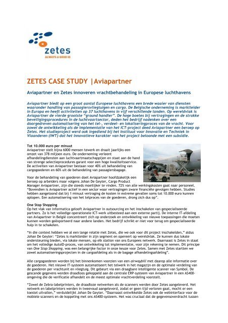 ZETES CASE STUDY |Aviapartner