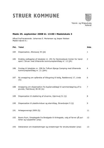 Teknik- og Miljøudvalget referat 080925 - Struer kommune