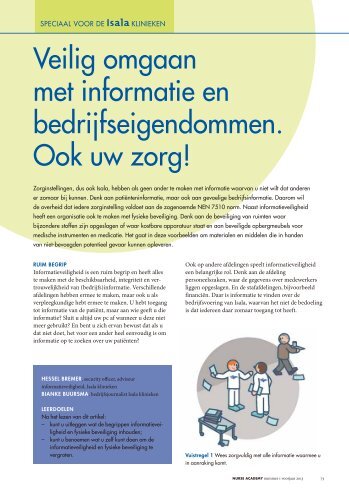 Veilig omgaan met informatie en ... - Isala Academie