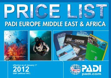 PADI Price List 2012 - Beyond Limits Training