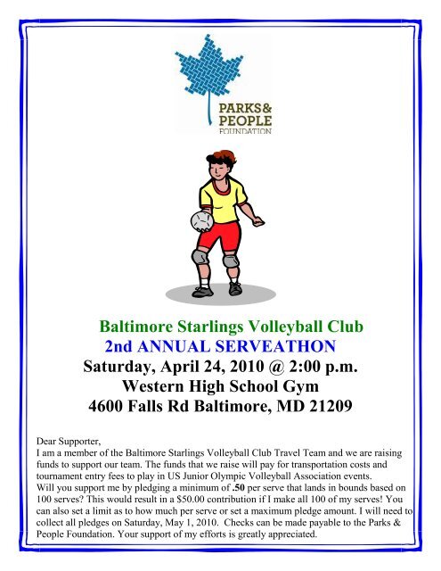 Baltimore Starlings Volleyball Club 2nd ANNUAL SERVEATHON ...