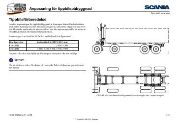 Anpassning för tippbilspåbyggnad Tippbilsförberedelse - Scania