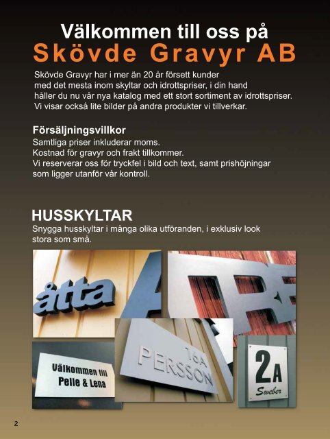 Vår katalog för idrottspriser - Skövde Gravyr AB