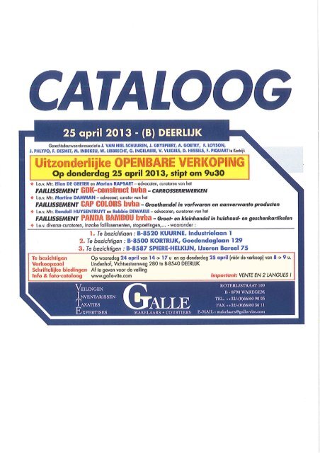 CATALOOG - Galle NV
