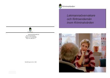 Lekmannaövervakare och förtroendemän inom Kriminalvården