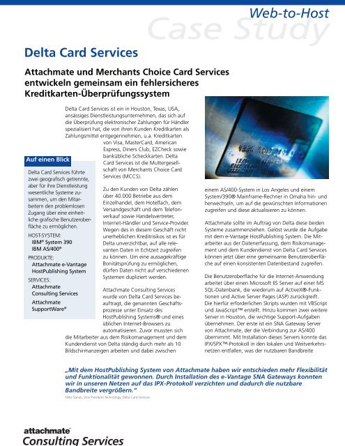 Case Study Web-to-Host Attachmate und Merchants Choice Card ...