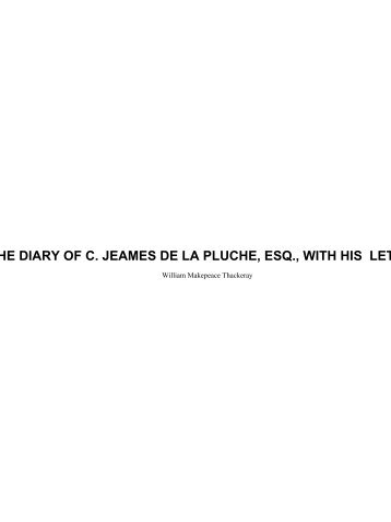 the diary of c. jeames de la pluche, esq., with his letters