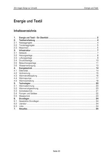 Energie und Textil - Textilverband Schweiz