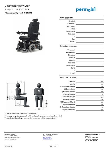 Chairman Heavy Duty - Permobil