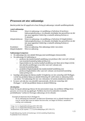 Läs Processen att utse sakkunniga