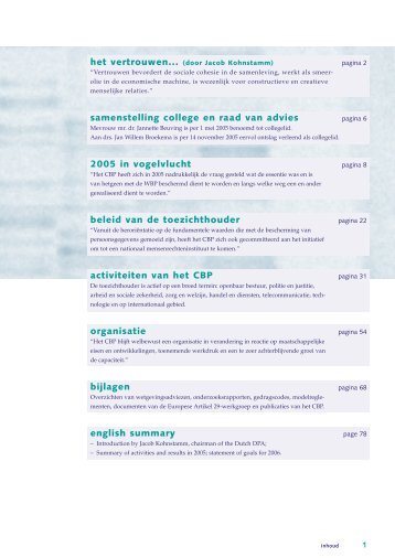 samenstelling college en raad van advies 2005 in vogelvlucht ...