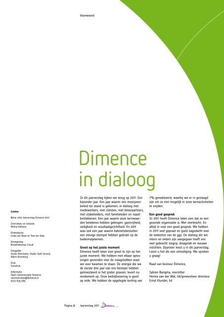 Jaarverslag 2011 - Dimence