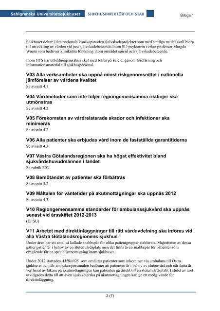 Anvisningar årsredovisning 2012 - Sahlgrenska Universitetssjukhuset