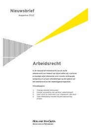 Nieuwsbrief Arbeidsrecht – Augustus 2012 - Holland Van Gijzen