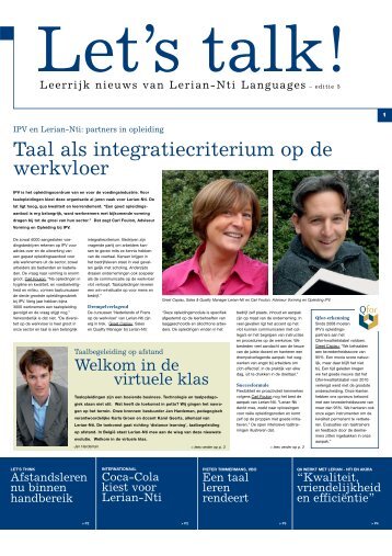 Taal als integratie criterium op de werkvloer - Lerian-Nti
