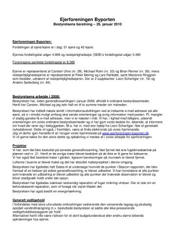 Bestyrelsens beretning